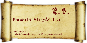 Mandula Virgília névjegykártya